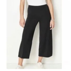 J. Jill Wearever Collection Full-Leg Cropped Size Small Black Slinky 2 Pockets